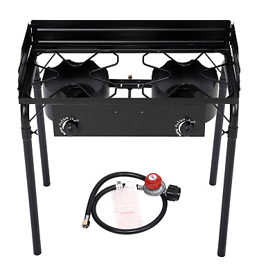 #ad Propane 200000 BTU Double 2 Burner Gas Cooker Stand Stove Outdoor BBQ Grill $99.99