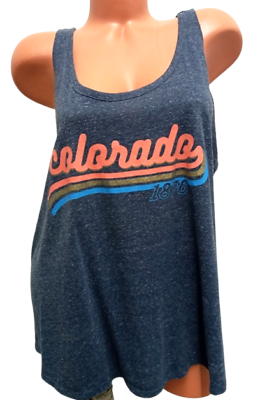 #ad Home free blue Colorado 1876 scoop neck sleeveless stretch top 3X $14.99