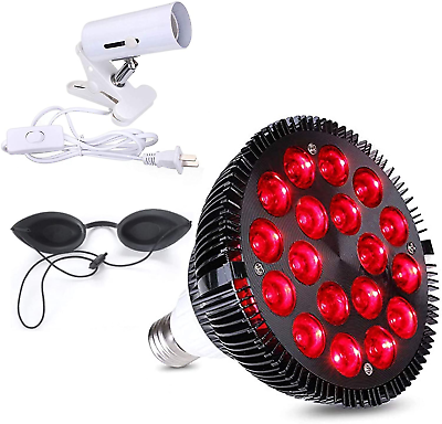 #ad Infrared Red Light Therapy lamp 54 W 18 LED with Socket Deep Red 660nm 850nm $36.99