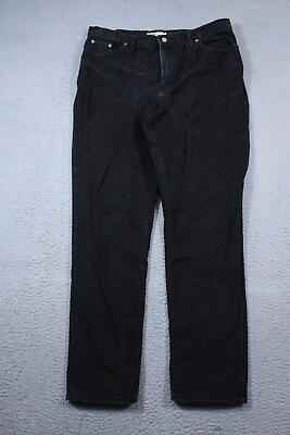 Faded Glory Jeans Womens 18 Tall Black High Rise Straight Cotton Denim 38x32 $15.10