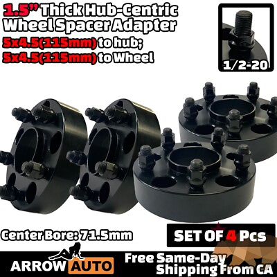 #ad 4x 1.5quot; 5x4.5quot; 115mm Hub Centric Adapter Spacer Fit Cherokee Wrangler Liberty $110.39