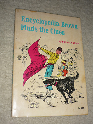 #ad Vtg Mystery Book Encyclopedia Brown Finds The Clues by Donald J Sobol 1975 $7.99