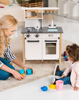 #ad ROBUD Kids Pretend Wooden Kitchen Playset Cooking Baker Toy Toddlers Xmas Gift $109.99