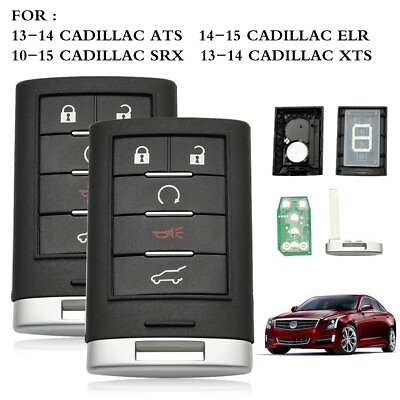 #ad 2 Replacement Fits Cadillac 2010 2015 SRX 2013 2014 ATS XTS Remote Key Fob Entry $26.95