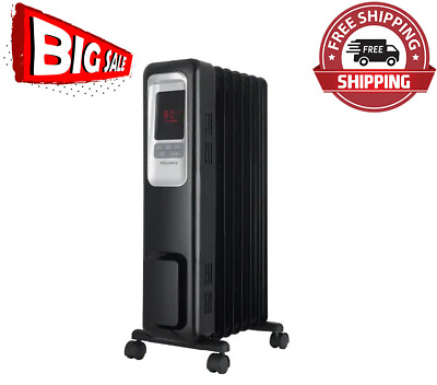Pelonis space heater 1500 watt portable digital electric oil filled radiant $108.99