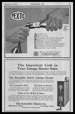 #ad 1914 The Scientific Heater Co. Cleveland Ohio Garage Heaters Vintage Print Ad $10.46