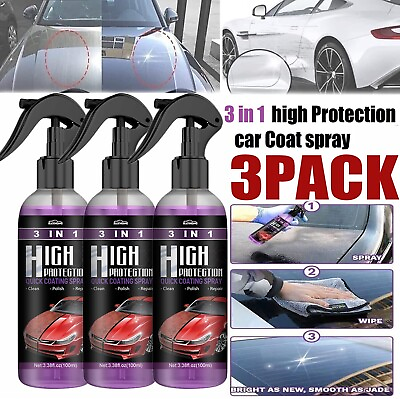 100ML 3 in 1 High Protection Quick Car Coat Ceramic Coating Spray Hydrophobic US $13.95