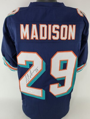 #ad Sam Madison Signed Miami Dolphins Custom Football Jersey w COA $83.40