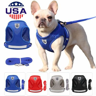 #ad Dog Pet Harness Adjustable Control Vest Dogs Reflective XS S M L XL amp; Leash Set $8.27