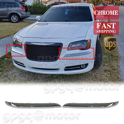 #ad For Chrysler 300 11 2014 Chrome Front Bumper Molding Trim 68127940AB 68127941AB $16.99