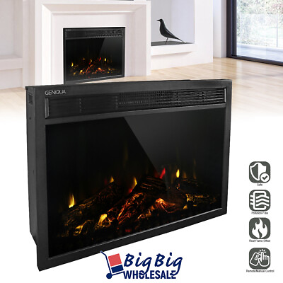 #ad 1400W 30quot; Freestanding Electric Fireplace Insert Heater Adjustable Flame Remote $148.99