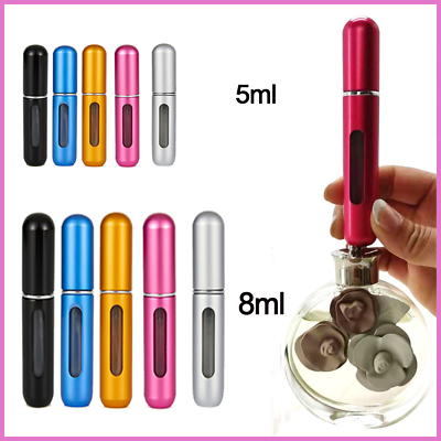 #ad 5 8ML Mini Refillable Perfume Atomizer Bottle Travel Portable Spray Pump Case US $11.43