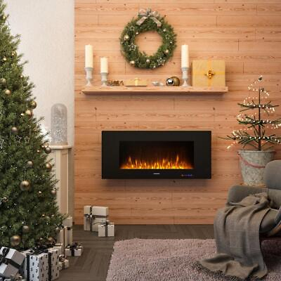 #ad Kadehome Wall Mount Electric Fireplace 42quot;W Adjustable Flame Colors in Black $196.24