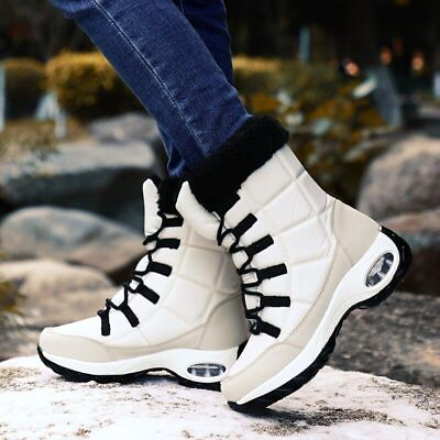 #ad Women High Quality Warm Snow Boots Lace up Comfortable Ankle Boots Waterproof $49.62