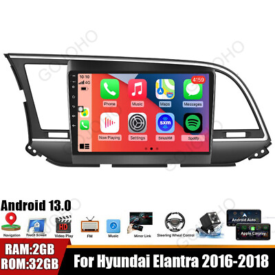 #ad Android 13 For Hyundai Elantra 2016 2018 Car Radio Stereo GPS WIFI Apple Carplay $127.49