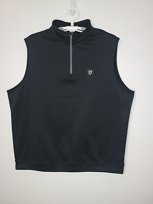 #ad Peter Millar E4 Element Warmth XL Golf SF Logo Black 1 4 Zip Vest XL163 $50.00