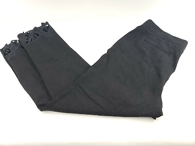 #ad Kelly Clinton Kelly Ponte Pull On Ankle Pants Lace Grey Medium $7.49