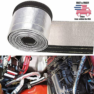 #ad 1 2quot; ID Metallic Heat Shield Sleeve Insulated Wire Hose Cover Wrap Loom Tube 3m $16.89