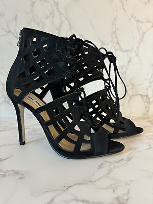 #ad STEVE MADDEN black strappy high heels size 8.5 $15.00