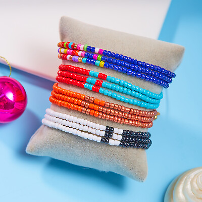 #ad Wholesale Wovening Colorful Beads Bracelet Multilayer Bracelet Women Jewelry New C $1.90
