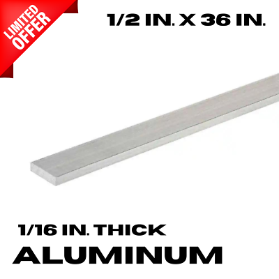 #ad 1 2 in. x 36 in. Aluminum Flat Bar Lightweight and Durable with 1 16 in. Thick $5.85