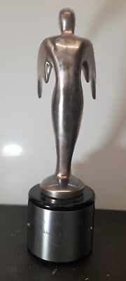 #ad Telly Award 1998 statuette silver burkhardt amp; hillman bulova troops ñ $140.00