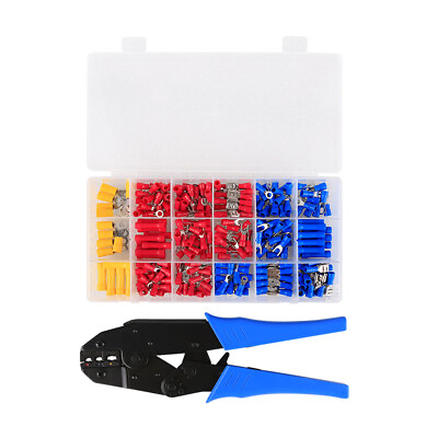 #ad 300 Pcs Electrical Insulated Wire Connectors Kit With Ratcheting Wire Crimper $19.99