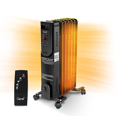 #ad Home Space Oil Filled Radiator Heater w Adjustable Thermostat 24H Timer 3 Modes $79.98