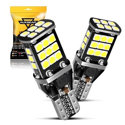 #ad AUXBEAM 921 912 LED Back Up Light Bulbs 6000K Pure White T15 Halogen Replacement $19.99