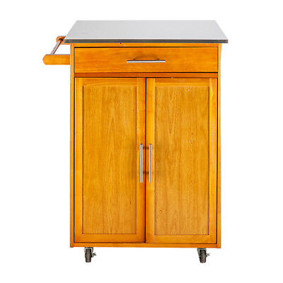 #ad Kitchen Cart with Stainless Steel Table Top amp; One Drawer amp; One Cabinet Sapele $180.56
