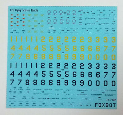 #ad Foxbot 72 032 Decal Stencils for B 17 Fluing Fortress Scale plastic Model 1:72 $8.98