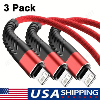 #ad Braided Fast Charger Cable Heavy Duty USB Cord For iPhone 14 13 12 11 X XR 8 7 6 $3.85