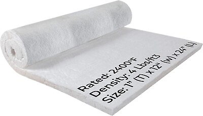 #ad Ceramic Fiber Blanket 2400F High Temp Insulation Blanket 1quot; x 12quot; x 24quot; $11.11