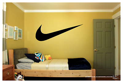 #ad NIKE LOGO CHECK MARK Only WALL VINYL ART DECAL 24X8.5quot; BEDROOM HOME DECOR $16.19