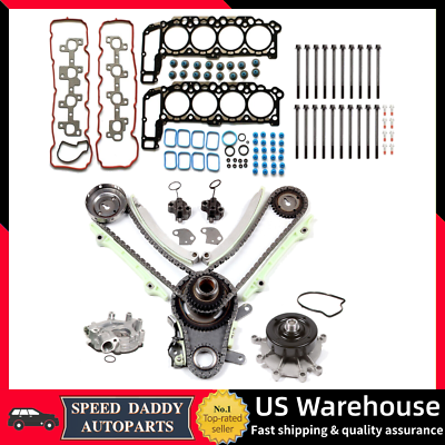 #ad Head Gasket Bolts Timing Chain Kit Fits 04 07 Dodge Ram Jeep Grand Cherokee 4.7L $229.95