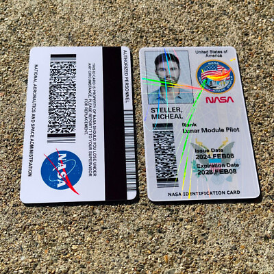 #ad NASA ID Card Pass PERSONALISED Printed Novelty ID Space Exploration Sci Fi $19.99