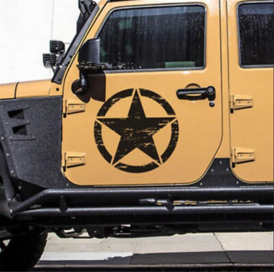 #ad 50cmx50cm Car Hood Body Side Door Sticker Black Graphic Decal For Jeep Wrangler $13.99