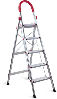 #ad 3 5 Step Ladder with Convenient Handgrip Anti Slip Sturdy and Wide Pedal 330lbs $89.99