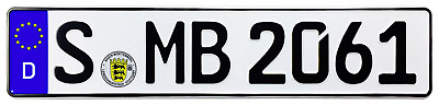 #ad Mercedes Stuttgart Front German License Plate by Z Plates wtih Unique Number NEW $34.99