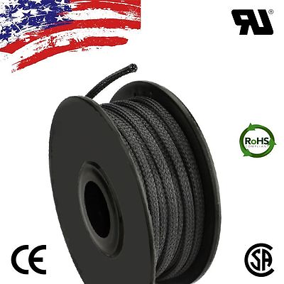 #ad 100 FT. 1 4quot; Black Expandable Wire Cable Sleeving Sheathing Braided Loom Tubing $15.00