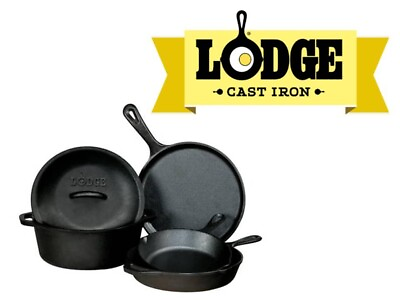 #ad Lodge L5GS3 Seasoned Cast Iron 5 Piece Cookware Set $99.96