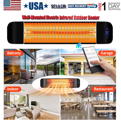 #ad Infrared Wall Mounted Electric Outdoor Indoor Space Heater Remote Control 1500W $80.55