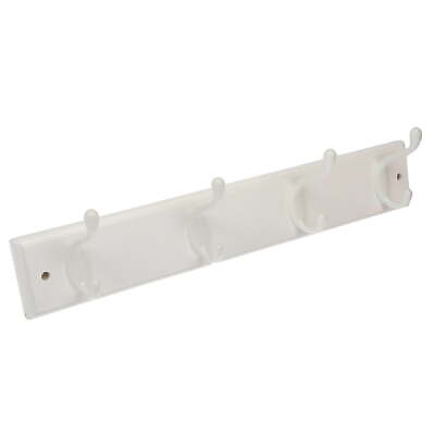 #ad Mainstays White 4 Hook 27 In. Durable Hook Board With 30 Lb Holding Capacity $17.93