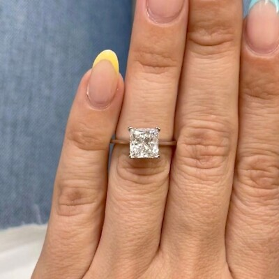 #ad Diamond Engagement Ring GIA IGI Certified 1 Ct Princess 18K White Gold Natural $4260.94