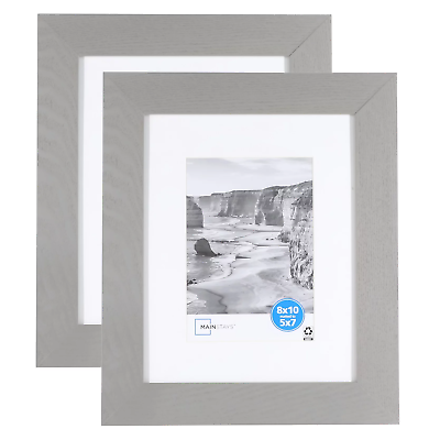 #ad Mainstays 8x10 Matted to 5x7 inch Gray 1.5quot; Gallery Photo Frames 2 PC Set $35.49