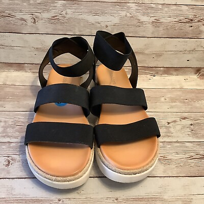 #ad MADDEN GIRL Women 6.5 Black Strappy Espadrille Shoes Sandals Flats $15.70