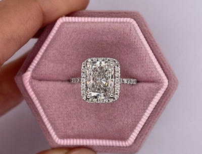 #ad Dazzling Radiant Diamond Engagement Ring 5.00 Carat Timeless Halo Pave $295.98