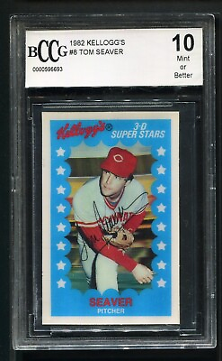 #ad 1982 Kellogg#x27;s Baseball #8 Tom Seaver Cincinnati Reds BCCG 10 Mint or Better $39.99