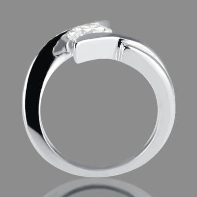 #ad 1 1 2 Carat D VS2 Natural Diamond Engagement Ring Round Cut 14K White Gold $4312.05
