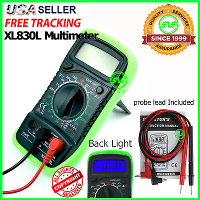 #ad #ad LCD Digital MULTIMETER Voltmeter Ammeter Ohmmeter Volt AC DC Tester Leads Meter $9.49